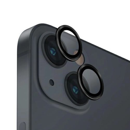 Uniq Optix Glass Aluminum Camera Lens Protector for iPhone 14 / 14 Plus Camera Lens with Applicator - Black