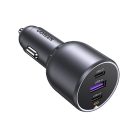 Ugreen EC705 car charger 130W 2x USB-C 1x USB-A - gray