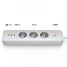 Ugreen CD286 extension cable 3x AC 2x USB-A 1x USB-C 30W with switch - white