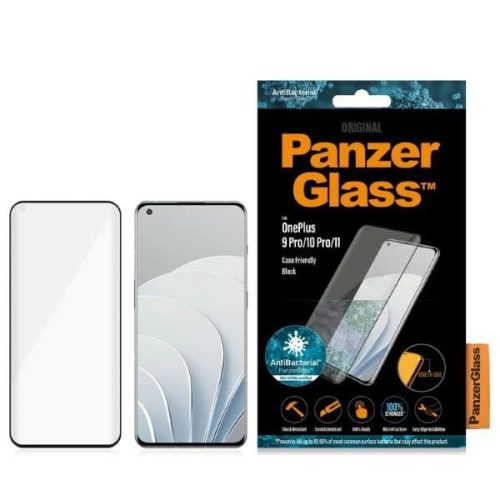 PanzerGlass E2E Microfracture antibacterial glass on OnePlus 9 Pro / 10 Pro / 11 - with black frame