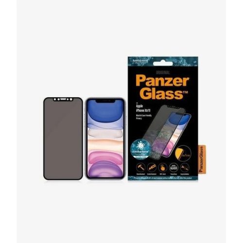 PanzerGlass E2E Super+ privacy tempered glass for iPhone XR / 11 - with black frame