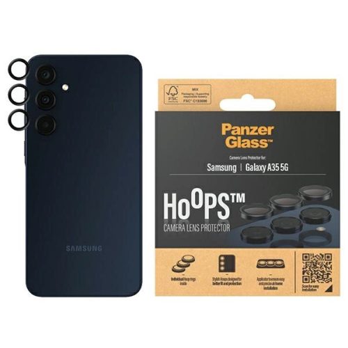 PanzerGlass Hoops Camera Protection for Samsung Galaxy A35 5G - with Black Frame