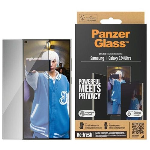 PanzerGlass Ultra-Wide Fit Privacy Tempered Glass with Positioner for Samsung Galaxy S24 Ultra