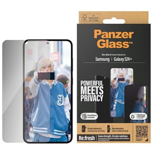 PanzerGlass Ultra-Wide Fit Privacy Tempered Glass with Positioner for Samsung Galaxy S24+