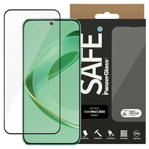 SAFE by PanzerGlass Ultra-Wide Fit tempered glass on Huawei nova 11 - with black frame