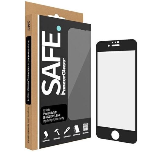 SAFE by PanzerGlass Edge-to-Edge tempered glass for iPhone SE 2020 / SE 2022 / 8 / 7 / 6 / 6s - with black frame