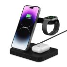 Tech-Protect A11 15W inductive charger in the form of a 3-in-1 stand for smartphone / headphones / smartwatch - black