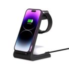 Tech-Protect A8 10W inductive charger in the form of a 3-in-1 stand for smartphone / headphones / smartwatch - black