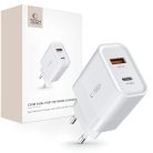 Tech-Protect C30W USB-C PD 30W / USB-A QC 3.0 network charger - white