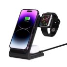 Tech-Protect QI15W-A20 inductive charger with 3in1 stand for smartphone / headphones / Apple Watch - black