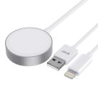 Tech-Protect UltraBoost 2in1 magnetic charger with USB-C / Lightning cables for Apple Watch 1.5m - white