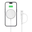 Tech-Protect QI15W-A25 inductive MagSafe 15W charger with USB-A / USB-C cable - white