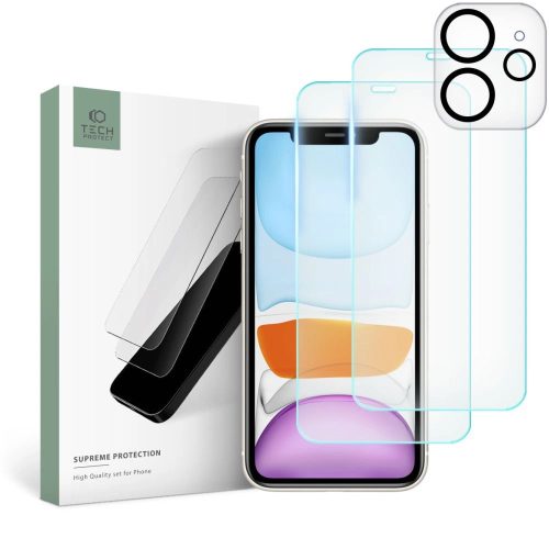 Tech-Protect Supreme Set for iPhone 11 2x Tempered Glass for Display / Tempered Glass for Camera