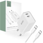 Tech-Protect C35W 2x USB-C PD 35W network charger with USB-C / USB-C cable - white