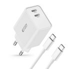 Tech-Protect C35W 2x USB-C PD 35W network charger with USB-C / USB-C cable - white