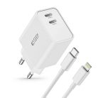 Tech-Protect C35W 2x USB-C PD 35W network charger with USB-C / Lightning cable - white