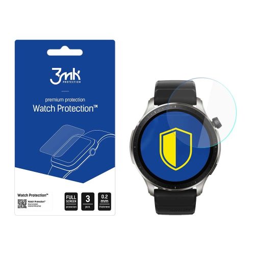 3mk Watch Protection™ v. FlexibleGlass hybrid glass on Amazfit GTR 4 46 mm