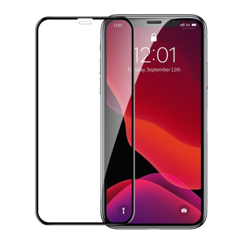 Baseus full screen tempered glass with 0.23mm 9H frame iPhone 11 / iPhone XR 2 pcs + black positioner (SGAPIPH61-APE01)