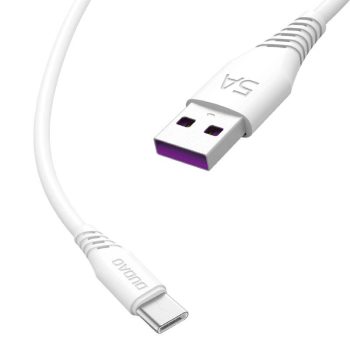 Dudao cable USB / USB Type C 5A 1m white (L2T 1m white) Dudao cable USB / USB Type C 5A 1m white (L2T 1m white)
