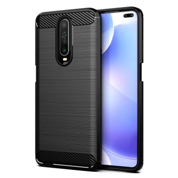 Xiaomi Redmi K30 Szilikon Tok Ütésállókivitel Karbon Mintázattal Fekete   Xiaomi Redmi K30 Szilikon Tok Ütésállókivitel Karbon Mintázattal Fekete
