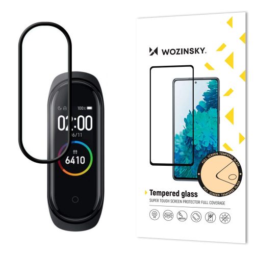 Wozinsky Full Glue Screen Protector Film Full Coveraged with Frame Case Friendly for Xiaomi Mi Band 6 / Mi Band 5 black