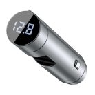 Baseus Bluetooth 5.0 FM Transmitter Car Charger 2x USB 3 A 18 W PPS Quick Charge 3.0 AFC FCP silver (CCNLZ-C0S)