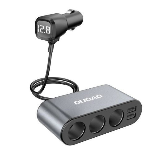 Dudao car charger 2x USB / 3x cigarette lighter splitter black (R1Pro black)