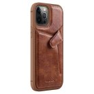 Nillkin Aoge Leather Case flexible armored genuine leather case with pocket for iPhone 12 mini brown