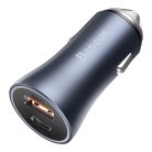 Baseus Golden Contactor Pro fast car charger USB Type C / USB 40 W Power Delivery 3.0 Quick Charge 4 + SCP FCP AFC gray (CCJD-0G)