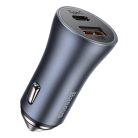 Baseus Golden Contactor Pro car charger USB-C / USB-A 40W PD QC 4+ SCP FCP AFC + cable - gray