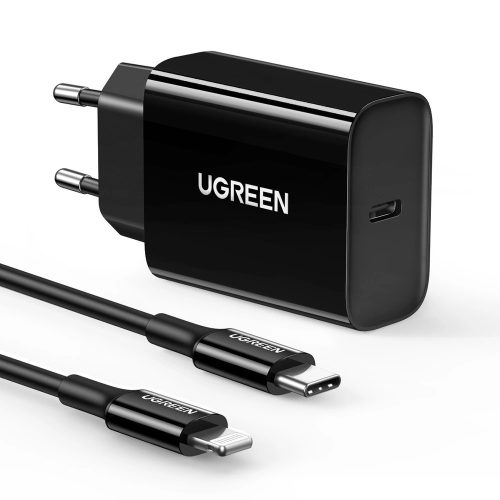 Ugreen USB Type C charger 20W Power Delivery + MFI USB Type C cable - Lightning black (50799)