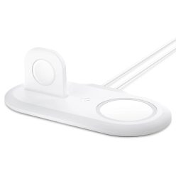   Spigen MAGFIT DUO Apple MAGSAFE & Apple Watch CHARGER STAND WHITE