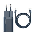 Baseus Super Si 1C fast charger USB Type C 20W Power Delivery + USB Type C - Lightning cable 1m blue (TZCCSUP-B03)