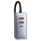 Baseus Share Together car charger 3x USB / USB Type C 120W PPS Quick Charge Power Delivery gray (CCBT-B0G)