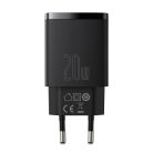 Baseus Compact fast charger USB / USB Type C 20W 3A Power Delivery Quick Charge 3.0 black (CCXJ-B01)