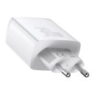 Baseus Compact fast charger 2x USB / USB Type C 30W 3A Power Delivery Quick Charge white (CCXJ-E02)