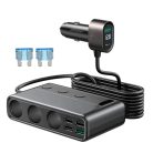 Joyroom JR-CL06 9in1 car charger 154W 5x USB-A / USB-C / 3x cigarette lighter socket PD QC PPS - black