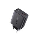 Acefast charger 2x USB Type C 40W, PPS, PD, QC 3.0, AFC, FCP black (A9 black)