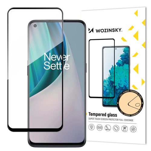 Wozinsky Super Tough Full Glue Tempered Glass Full Screen With Frame Case Friendly OnePlus Nord N10 5G Black