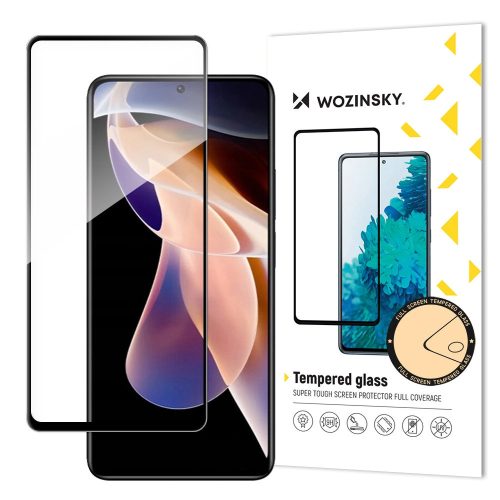 Wozinsky super tough full glue tempered glass full screen with frame case friendly xiaomi redmi note 11 pro + / 11 pro black