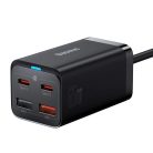 Baseus GaN3 Pro fast charger GaN 2 x USB Type C / 2 x USB 65W PD, QC4.0+, AFC, PPS + cable USB Type C - USB Type C 1m black (CCGP040101)