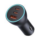 Baseus Golden Contactor Pro car charger USB-A + 2x USB-C 65W dark gray (CGJP010013)