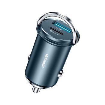 Joyroom Autós Töltő mini dual port USB Type C / USB 20 W 5 A Quick Charge 3.0 AFC SCP blue (C-A45)   Joyroom Autós Töltő mini dual port USB Type C / USB 20 W 5 A Quick Charge 3.0 AFC SCP blue (C-A45)