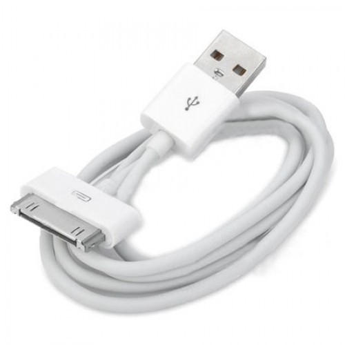 iPhone 4/4S Utángyártott USB Töltő - Adatkábel Fehér