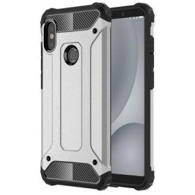   Xiaomi Mi A2 Lite / Redmi 6 Pro Ütésálló Armor Tok 2in1 Ezüst