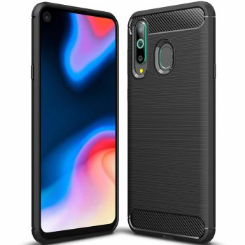 Huawei Honor 20 Lite Szilikon Tok TPU Karbon Mintával Fekete   Huawei Honor 20 Lite Szilikon Tok TPU Karbon Mintával Fekete