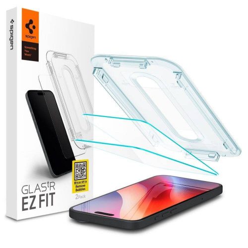 SPIGEN tempered glass GLAS.TR ”EZ FIT” 2-pack for IPHONE 16 Pro clear