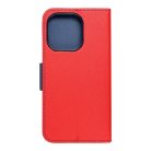 FANCY Book case for IPHONE 14 Pro red / navy