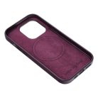 LEATHER MAG COVER case for IPHONE 14 dark violet