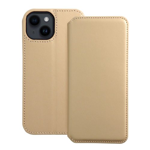 DUAL POCKET Book case for IPHONE 14 gold